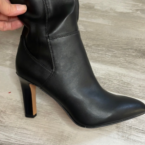 NIB Franco Sarto Katie Black OTK Sock Pointed Toe Boots - Picture 4 of 6